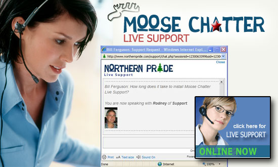 Moose Chatter Live Support Chat Tool