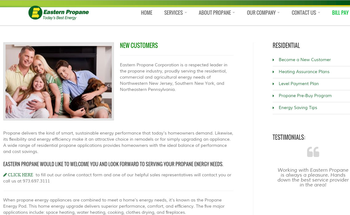 Eastern Propane Website