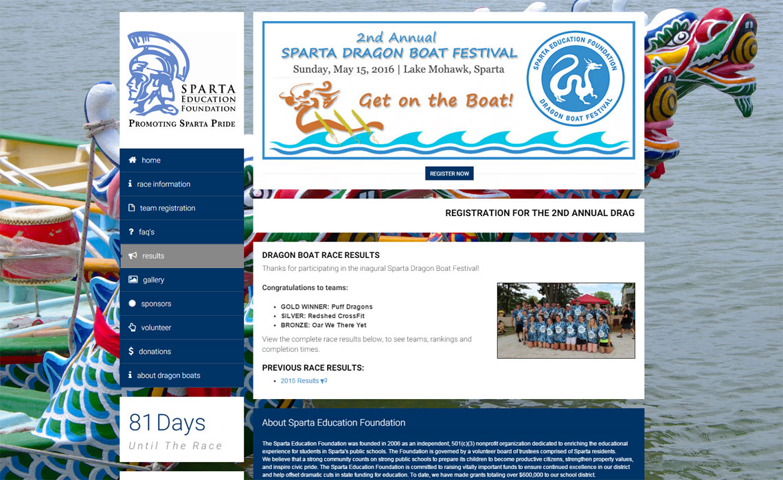 Sparta Dragon Boat Festival Website